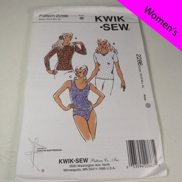 Kwik Sew 2286 Sewing Pattern UNCUT Shirt: sleeveless, short, long sleeve, panty - Picture 1 of 5